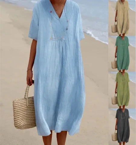 Karyl - dress in linen and cotton