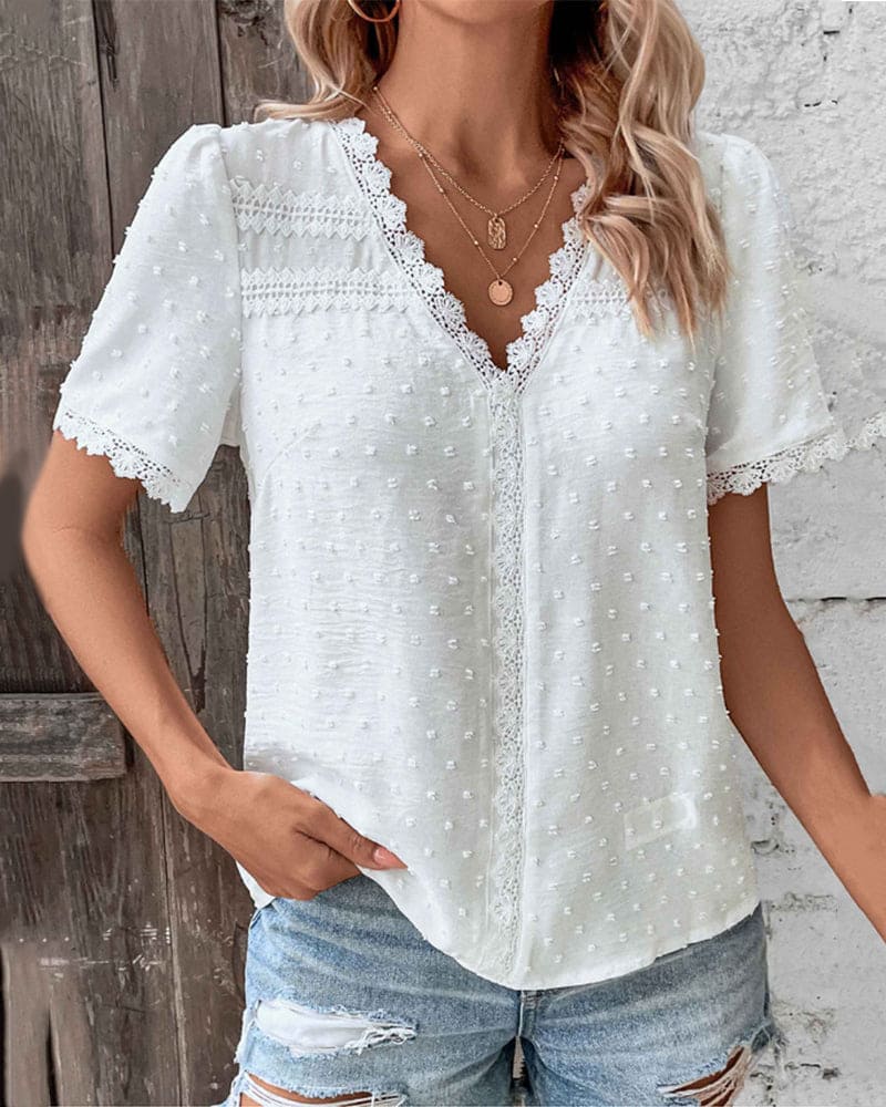 Short sleeve lace shirt - Wassa