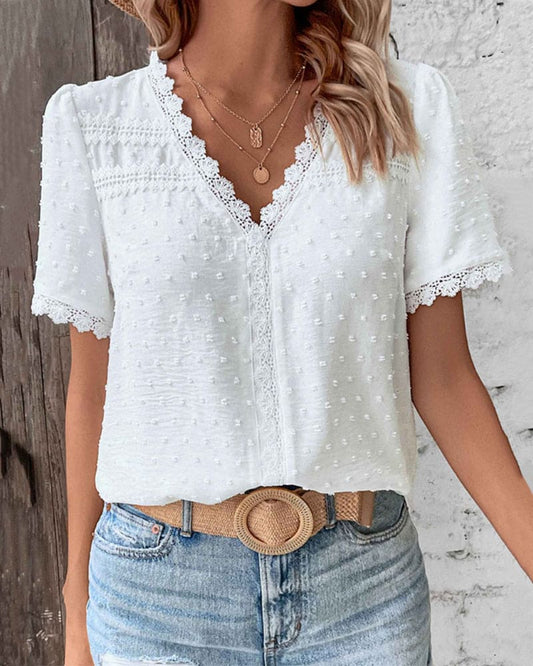 Short sleeve lace shirt - Wassa