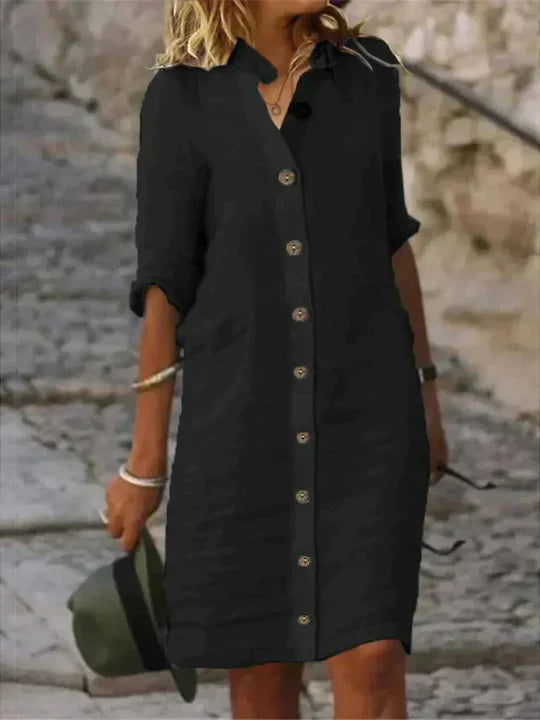 Sophie - blue linen dress