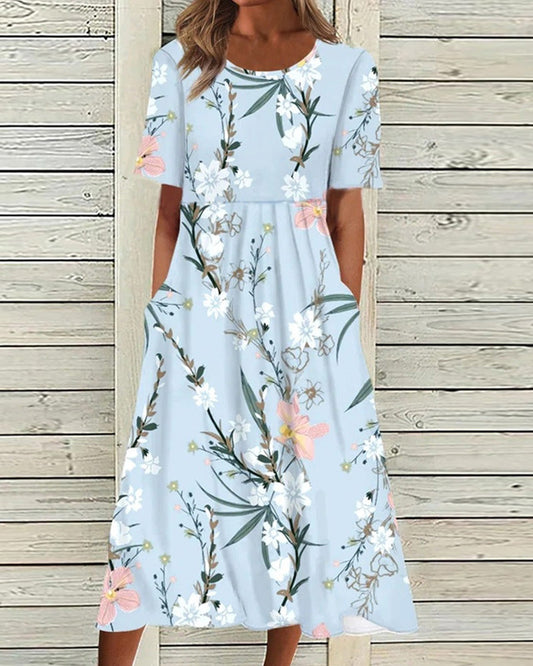 Printed dress with short sleeves - Leana