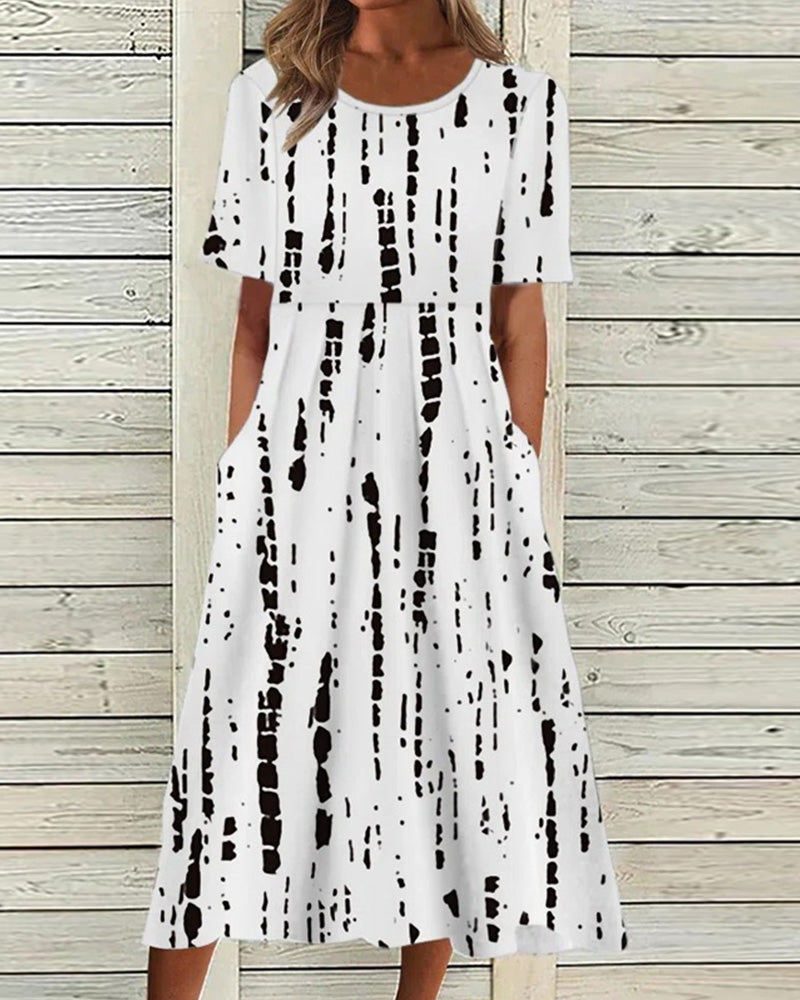 Printed dress with short sleeves - Leana