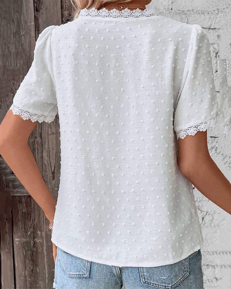 Short sleeve lace shirt - Wassa