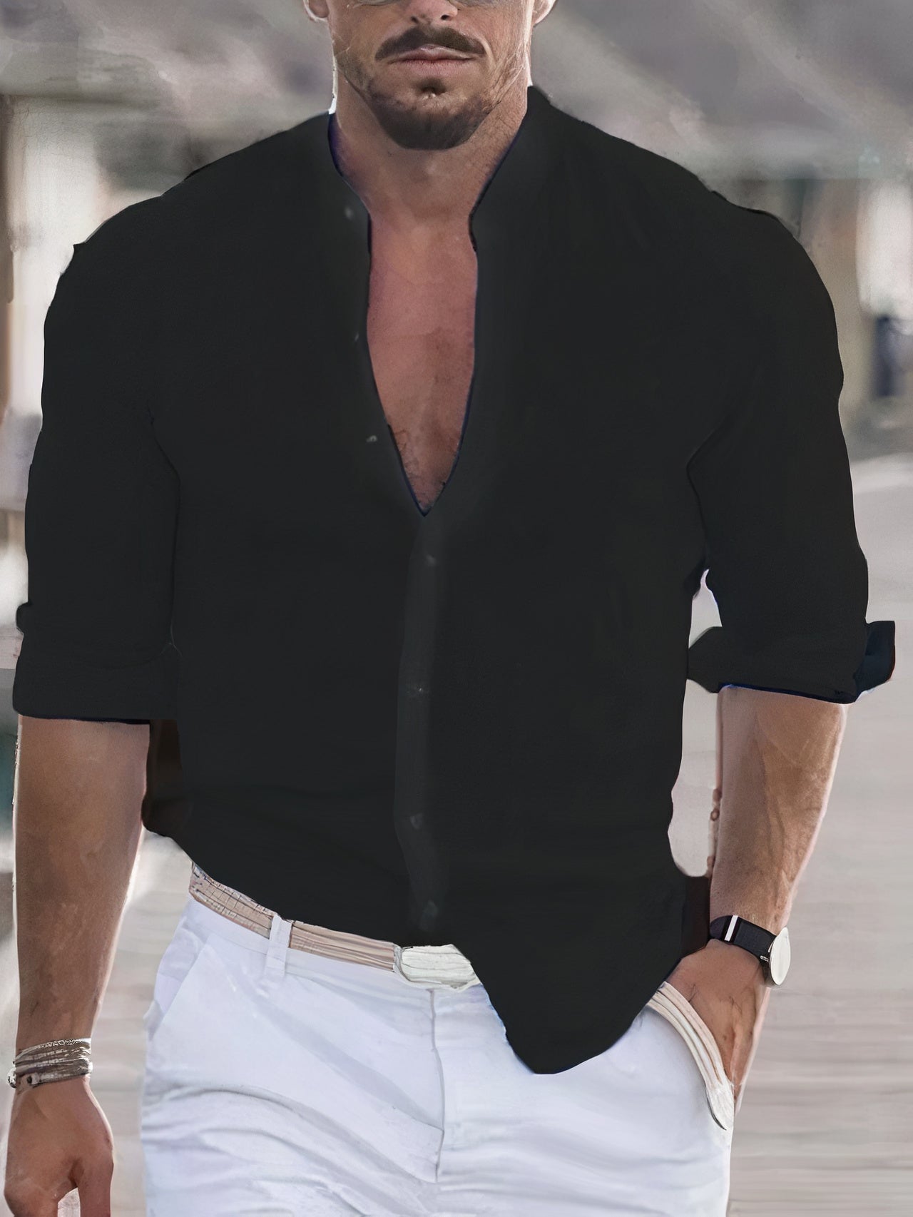 Casual linen shirt for men - Mangold