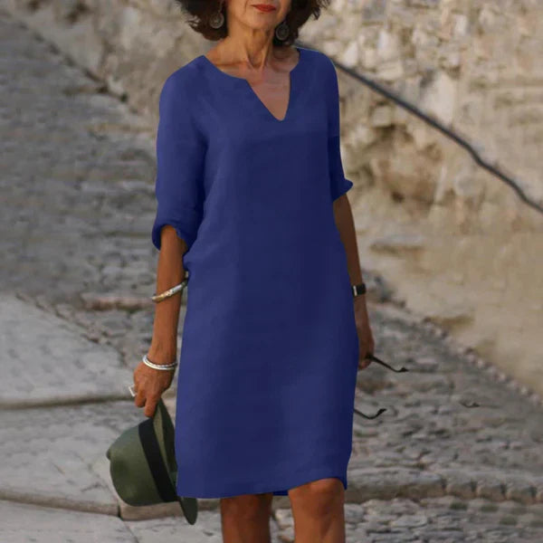Wendy - dress with three-quarter sleeves and v-neck