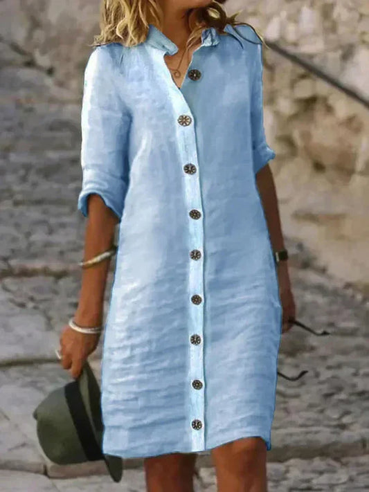 Sophie - blue linen dress