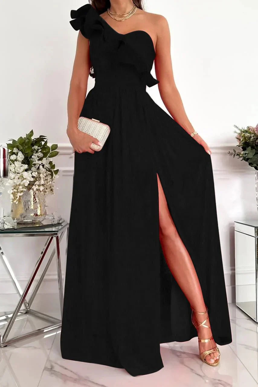 One shoulder maxi dress for summer | Alfreda