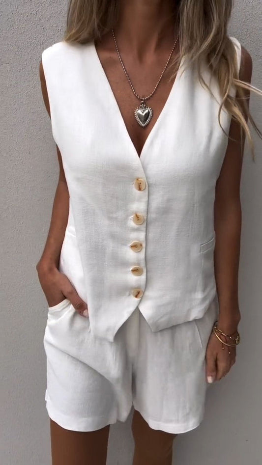 Two-piece set with vest