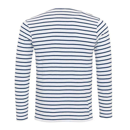 Josh - striped long sleeve shirt with henley collar
