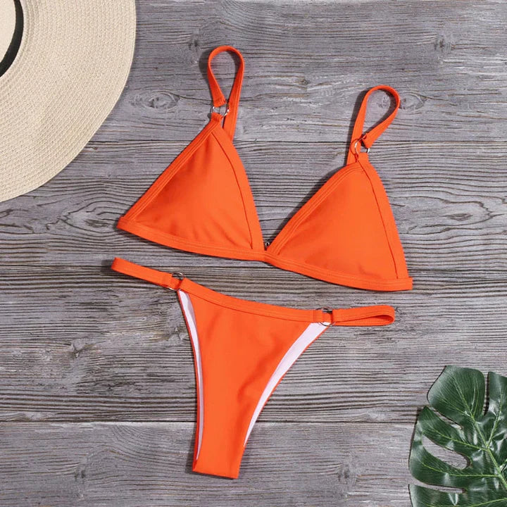Luisa - orange bikini with ring details