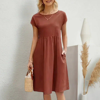 Knee-length summer dress with pockets - Irish